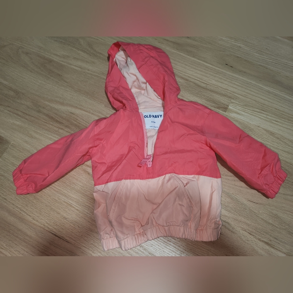Old Navy Coral and Light Pink Color Block Jacket